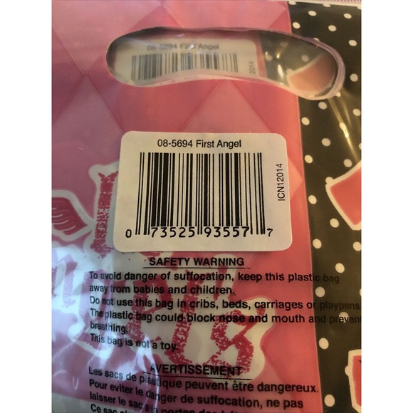 16 First Angel Pink‎ Little Girl Argyle 1st Birthday Party Favor Treat Loot Bags - Picture 2 of 2